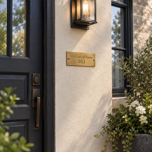Customized Brass Nameplates Brushed Gold Office Nameplates Personalized Business <b>Signs</b> Custom Home Door <b>Plaques</b> Engraved Brass - Product Image 4