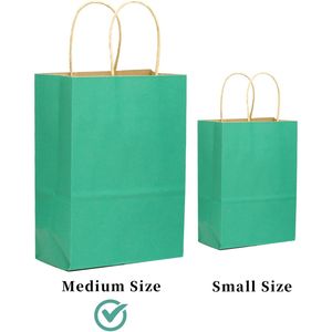 Sacchetti Regalo in Carta Verde Menta, Confezione da 32 Pezzi, con Manici, 19,3x12x26,7 cm, Misura Media, Multiuso - Product Image 3