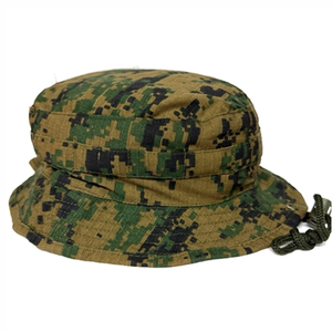 Camouflage Bucket <b>Hat</b> Outdoor Adjustable Breathable Waterproof Canvas Multi-Panel Style <b>Summer</b> Cap - Product Image 5