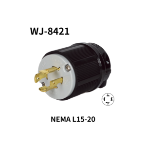 En oferta: Enchufe con bloqueo WJ-8421 compatible con cable NEMA L15-20P para conexión eléctrica en parques de caravanas - Product Image 1