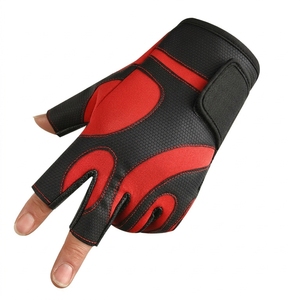 Guantes de pesca de medio dedo, sintéticos, antideslizantes, resistentes al desgaste, unisex, para todas las estaciones, cierre de gancho y bucle - Product Image 5