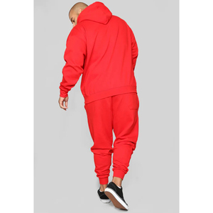 Ensemble de survêtement d'hiver personnalisé 100 % coton, coupe oversize, essentiel, épais, uni, long, deux pièces pour homme, chaud - Product Image 5