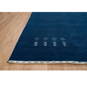 Alfombra Oushak Antigua de Lana Anudada a Mano, Color Azul Marino, Tamaño Personalizado, Antideslizante, Lavable, Decoración Moderna para Sala de Estar y Dormitorio - Product Image 1
