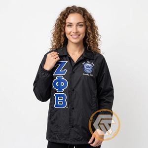 เสื้อแจ็คเก็ตผู้หญิง Zeta Phi Beta Sorority ราคาประหยัด สำหรับฤดูหนาว ระบายอากาศได้ดี ผลิตจากผ้าซาติน โพลีเอสเตอร์ ผ้าไหม ปักโลโก้ คุณภาพสูง ระดับมืออาชีพ - Product Image 4