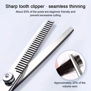 Thinning <b>scissor</b> 6.6 <b>Hair</b> Dressing <b>Scissors</b> Barber Thinning <b>Thinner</b> Shears Tension Adjustable For Laster Design For Men Women - Product Image 4
