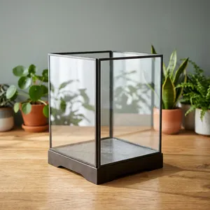 Decorative Votive Made with <b>Iron</b> & Glasds <b>6</b>*<b>6</b>*9.25" Artisan Design VO274 Jewelry & Storage Showcase - Product Image 1