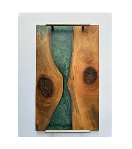 Bandeja de Café Personalizada, Bandeja de Servicio de Madera y Resina Duradera, Excelente Empaque, Bandeja de Servicio y Almacenamiento de Té de Madera y Resina Hecha a Mano de Buena Calidad - Product Image 2