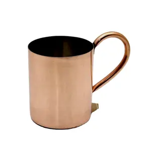 Tazas grandes de cobre Moscow Mule para beber, jarra lisa de diseño clásico para bebidas, artículos hechos a mano, venta al por mayor