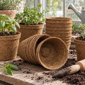 Natural Coir <b>Plant</b> <b>Pot</b> Sustainable Coconut Fiber Growing Container for Indoor and Outdoor Gardening - Product Image 3