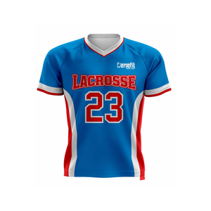 Camiseta Deportiva Reversible con Diseño Sublimado para Equipos de Lacrosse, Corte Regular, Nuevo Diseño, Tela Ligera y Transpirable, Cuello en V, Manga Corta - Product Image 2