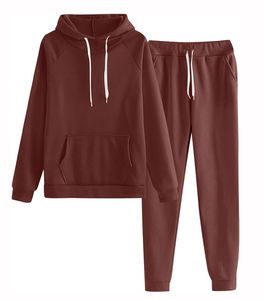 Conjunto Deportivo de Invierno para Mujer, con Capucha, de Forro Polar, Estilo Urbano, 100% Algodón, Transpirable, Ligero y Personalizable, al por Mayor - Product Image 1