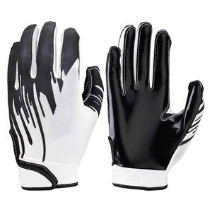 Gants de football en cuir avec sangle de poignet réglable et paume antidérapante pour un ajustement sûr, utilisation en entraînement - Product Image 2