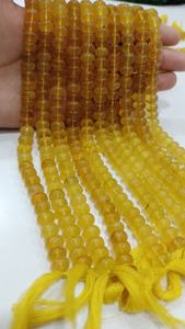 Cuentas Redondas de Ópalo Amarillo Natural de 8 mm con Acabado Liso, Vendidas por Hilo de 8 Pulgadas de Largo, Provenientes de Rajasthan, para la Fabricación de Joyas - Product Image 2