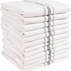 Essuie-mains de cuisine en coton et lin, rayés, séchage rapide, carrés, imprimés par sublimation, écologiques, lavables en machine, type sac à farine vierge - Product Image 6