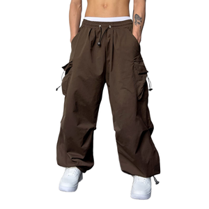 Trendy Men Loose Fit Baggy <b>Cargo</b> Pant Wide Leg Streetwear Style Custom Logo Fashion Bottoms For Men Urban Outfits Wear Pants - Product Image 4