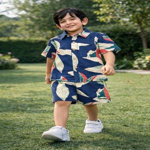 2026 Summer Children Boy Clothes Set <b>Toddler</b> Boy <b>Short</b> Set Shirt + <b>Shorts</b> With Great Pattern Work Outfits For Daily Wear - Product Image 1