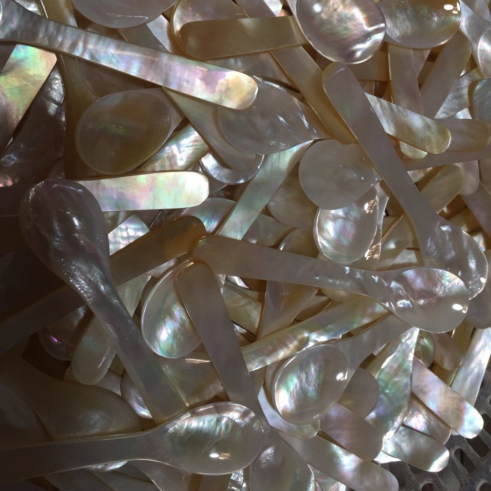 Mother Pearl Seashell Spoons-Eco-Friendly High Fashion Modern Luxury Durable Non-Toxic Giveaways for Cafes Coffee Shops-Gold · image 6