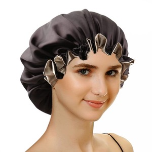 Bonnet de nuit en satin double face personnalisé avec logo ODM, pour retenir les cheveux, en soie douce - Product Image 6