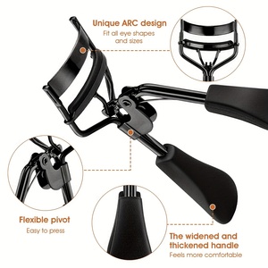 Professional Black Eyelash Curler with Soft Grip Handles Stainless Steel Construction Gentle Curling <b>Tool</b> for Eye <b>Makeup</b> - Product Image 6