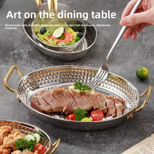 <b>Copper</b> Round Cooking Pans with Brass <b>Handles</b> Durable Modern Design for <b>Kitchen</b> - Product Image 3