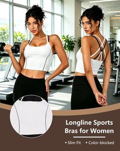 Soutien-gorge de sport à compression et maintien élevé pour femme avec bande élastique large pour la gym, la course, le yoga et les sports de plein air - Product Image 5