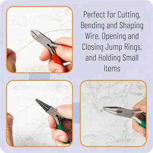 Stainless Steel Jewelry Pliers Set 3 Pack Mini Kit for Jewelry Making Wire Cutters <b>Long</b> <b>Nose</b> Round <b>Nose</b> Side Cutters - Product Image 6