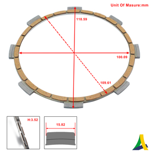 Nouvel ensemble de disques d'embrayage semi-métalliques Alpha-trans (6 pièces/ensemble) pour moto CRF 230 - Product Image 5