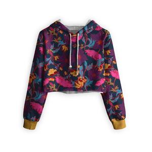 Custom Men's Floral Printed Hoodie Pullover Regular Sleeve <b>Knitted</b> Polyester Winter Style Black Daisy <b>Pattern</b> Front Anti-Pilling - Product Image 5