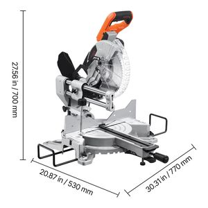 Sega a Trazione Radiale a Doppia Inclinazione con Lama da 10 Pollici, Motore da 15 Ampere, 60 Denti, con LED per Allineamento di Precisione, Tensione Nominale 220V - Product Image 2