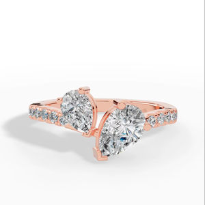 Bague Toi et Moi la plus vendue avec diamant de laboratoire taille poire en or 18 carats – Vente en gros, Fabricant et Fournisseur de Bijoux Fins OEM - Product Image 1