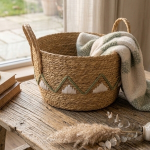 Rustic Handwoven Sea Grass Storage <b>Basket</b> for Toys Snacks & Living Room Organization Eco Friendly Produtcs - Product Image 1