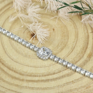 S925 Sterling Silver Gold Trendy 2.4CT Radiant Emerald Cut Vvs D Color Moissanite <b>Adjustable</b> <b>Bracelet</b> Women Bangles GRA Gift - Product Image 2