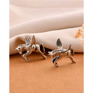 Fulhari Meera Jaipur India Fashion <b>Stud</b> <b>Earrings</b> <b>Silver</b> with Stylish Design - Product Image 1