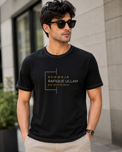 Khawaja Rafique Ullah Enterprises Men's <b>Black</b> Short <b>Sleeve</b> O-Neck 100% Cotton <b>T</b>-<b>Shirt</b> Oversized Fit Casual Eco-Friendly - Product Image 1