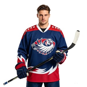 Custom High Quality 100% Polyester Eco-Friendly Quick Dry Adult <b>Ice</b> <b>Hockey</b> <b>Jersey</b> with Sublimated Printing Lace Up Collar - Product Image 3