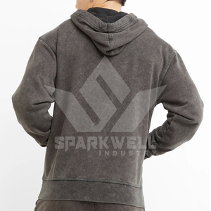 Sudadera con Capucha Gris Oscuro para Hombre, 100% Algodón Felpa, Corte Regular, Estampado Trasero, Ropa Casual de Otoño - Product Image 1