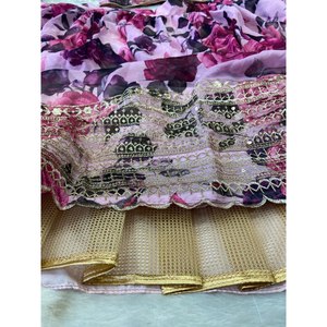 Beautiful Lehenga Choli with Zari Work for Parties Elegant <b>Shawl</b> Design - Product Image 4