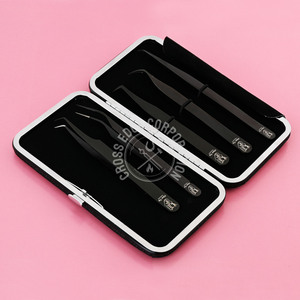 Professionnel meilleure pince à épiler d'extension de cils classique japonais pince à cils en acier pointe pointue nettoyant Extensions d'arrimage durables - Product Image 1