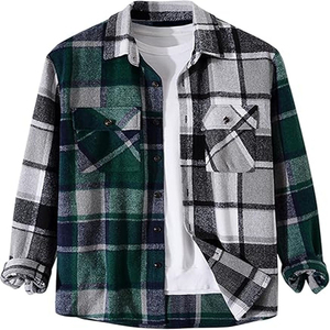 Nueva Camisa de Franela Casual de Verano con Botones, Estilo Personalizado con Logotipo, Corte Cuadrado, Manga Larga, 100% Algodón, Transpirable, de Secado Rápido, con Botones de Cuerno - Product Image 5