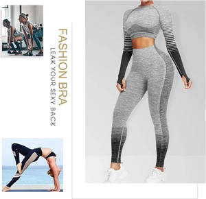 Meilleur design OEM, leggings pour femmes grandes tailles, ensemble de yoga, haute qualité, séchage rapide, respirant, respectueux de l'environnement, ensembles de fitness - Product Image 6