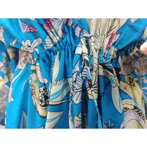 Kaftan indien fait main en coton pour femme, robe longue maxi à col en V, cache-maillot de plage à col montant, imprimé au bloc artisanal, vêtement de nuit, artisanat ethnique - Product Image 5