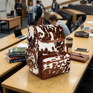 Sacs à dos pour étudiants en cuir de vachette premium avec poils, vente en gros, fournisseur OEM, logo personnalisé, qualité export, à vendre à prix raisonnable - Product Image 6