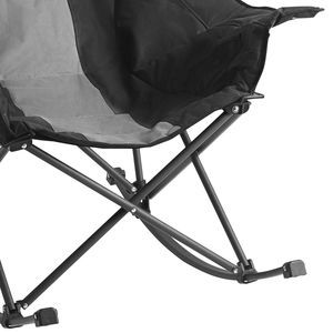 Sedia a dondolo pieghevole portatile per campeggio, resistente, con portabicchieri e tasca, supporta 102 kg per avventure all'aperto - Product Image 1