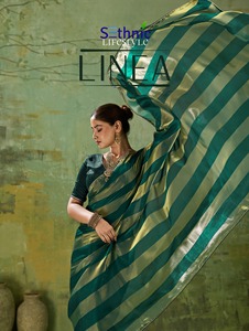 Hermosa Blusa Saree de Seda Estilo Bollywood con Detalles Metálicos Dorados, Ribete de Encaje Dorado y Satén Makhmal - Product Image 3