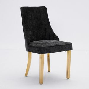 Sedie da Pranzo in Tessuto Rayon con Rivestimento in Ciniglia, Comode Sedie Imbottite per Cucina e Sala da Pranzo - Product Image 3