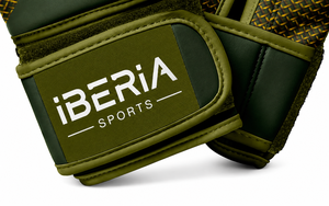 Gants de boxe IBERIA Premium vert olive noir, motif tissé, gants d'entraînement, logo personnalisé, OEM ODM, équipement de boxe en gros - Product Image 5