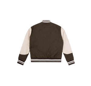 Chaqueta de béisbol vintage de invierno para hombre con logotipo personalizado del fabricante, bordado en chenilla, cuello mandarín, chaqueta universitaria de lana. - Product Image 2