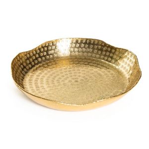 Plateau de service moderne en laiton martelé fait main, compatible lave-vaisselle, personnalisable, finition brillante pour célébrations festives et offrandes Puja - Product Image 6