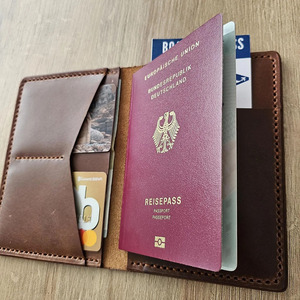 Genuine Leather Travel Passport Organizer RFID Wallet Multiple <b>Card</b> Slots Luggage Tag Custom Logo Personalized Branding for sale - Product Image 5