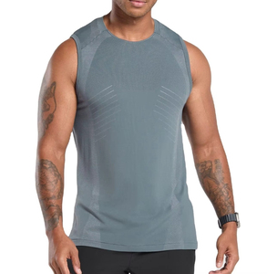 2026 Gradient Color Edge Vintage Washed <b>Vest</b> Tank <b>Top</b> Waffle Sleeveless T-Shirt High Street Style Knitted OEM Serviced for Men - Product Image 1